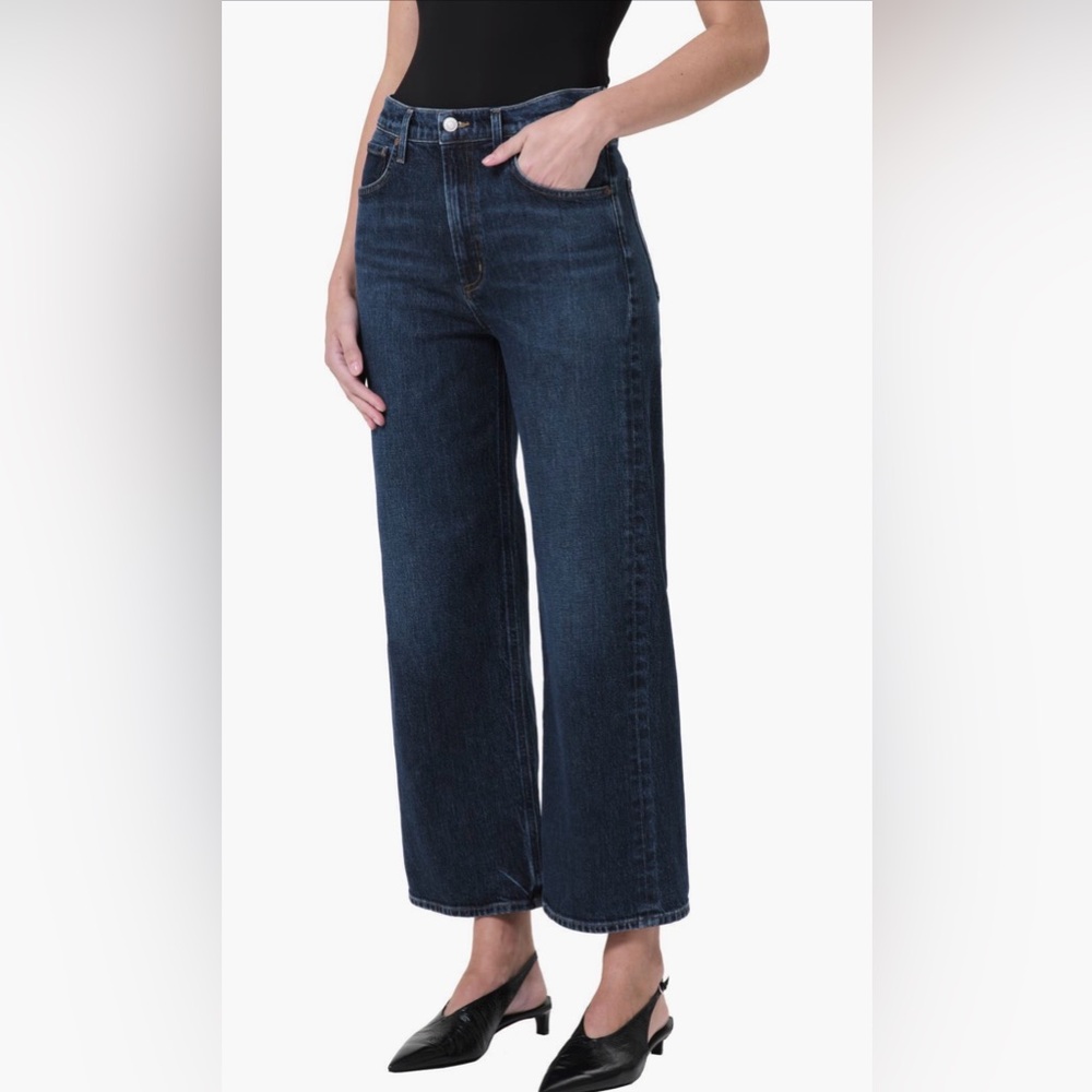 AGOLDE Ren High Waist Ankle Wide Leg Jeans Echo Wash Size 30